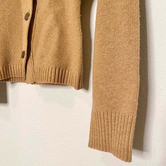 NWT Madewell V-Neck Slim Cardigan Sweater in Heather Caramel - Picture 7 of 8
